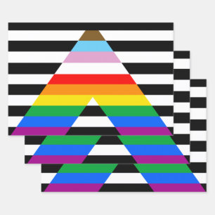 Hoja De Papel De Regalo Bandera de orgullo de progreso aliado