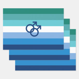 Hoja De Papel De Regalo Bandera de orgullo gay masculino MLM