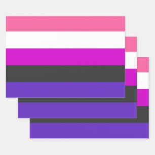 Hoja De Papel De Regalo Bandera de orgullo genderfluid