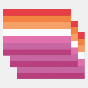 Hoja De Papel De Regalo Bandera de Orgullo Lesbiano