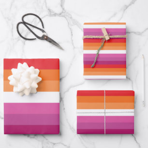Hoja De Papel De Regalo Bandera de Orgullo Lesbiano