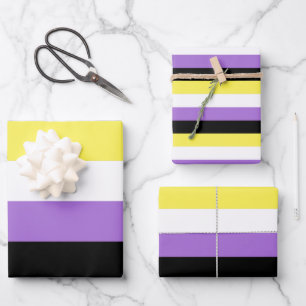 Hoja De Papel De Regalo Bandera de orgullo no binario