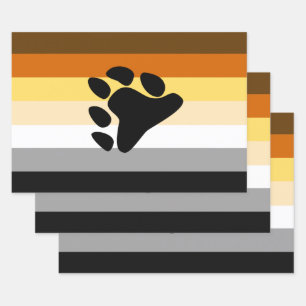 Hoja De Papel De Regalo Bandera del Orgullo de los Osos con Pata