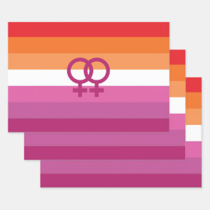 Hoja De Papel De Regalo Bandera del Orgullo Lesbiano WLW