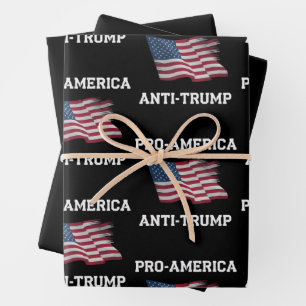 Hoja De Papel De Regalo Bandera estadounidense anti Trump