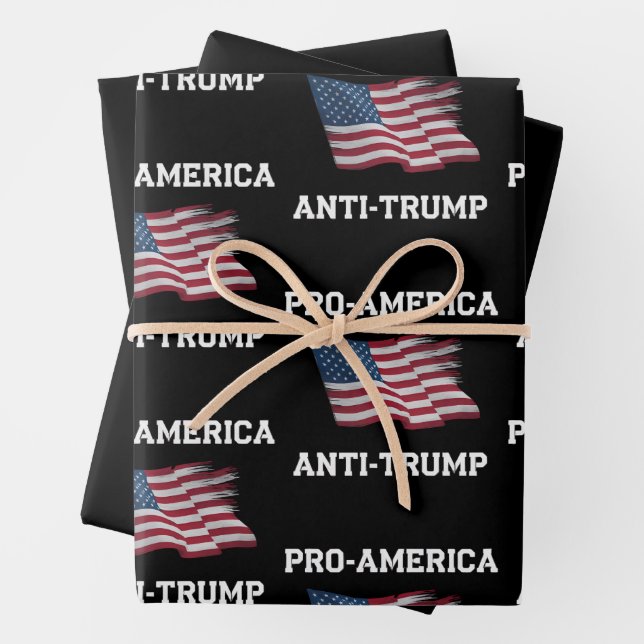 Hoja De Papel De Regalo Bandera estadounidense anti Trump (In situ)