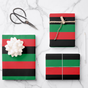 Hoja De Papel De Regalo Bandera Panafricana, feliz Kwanzaa 