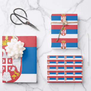 Hoja De Papel De Regalo Bandera serbia