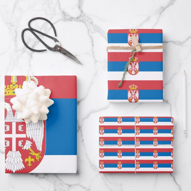 Hoja De Papel De Regalo Bandera serbia (Anverso)