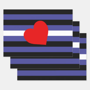 Hoja De Papel De Regalo Bandera y corazón del orgullo de cuero