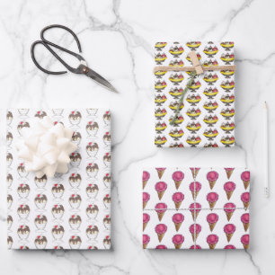 Hoja De Papel De Regalo Bañera de helados de plátano Sundae Scoop de postr