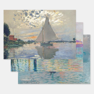 Hoja De Papel De Regalo Barco de vela de Monet Impresionismo Francés Arte 
