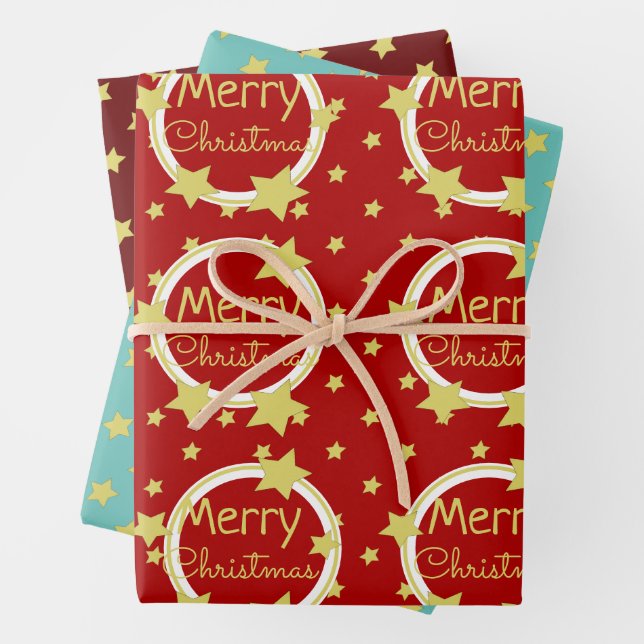 Hoja De Papel De Regalo Barn Red Burgundy y Turquesa (In situ)