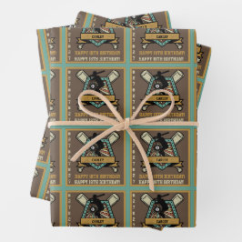 Hoja De Papel De Regalo Baseball Softball Nombre Edad Número de Años Cumpl
