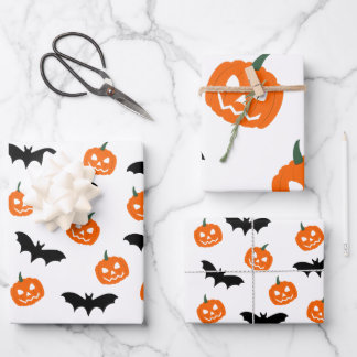 Hoja De Papel De Regalo Batería y calabazas