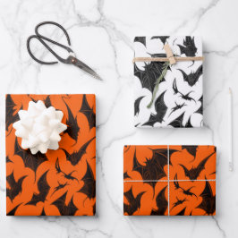 Hoja De Papel De Regalo Bats góticos de Halloween