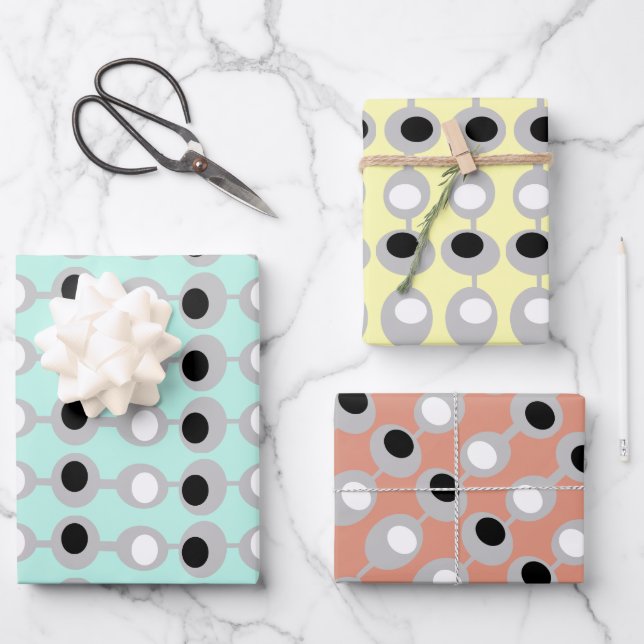 Hoja De Papel De Regalo Baubles atómicos a mediados del siglo (Anverso)