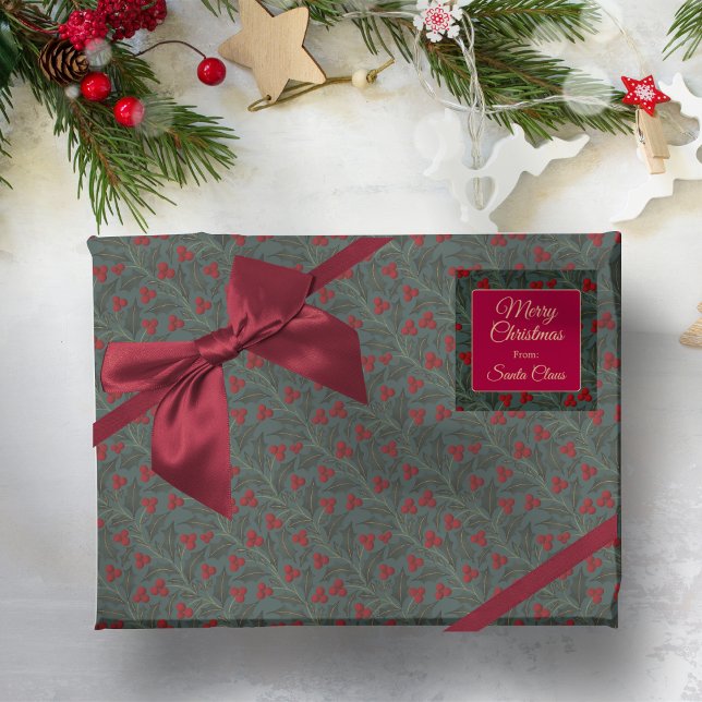 Hoja De Papel De Regalo Bayas de Acebo (Subido por el creador)