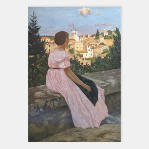 Hoja De Papel De Regalo Bazille Frederic - El Vestido Rosa