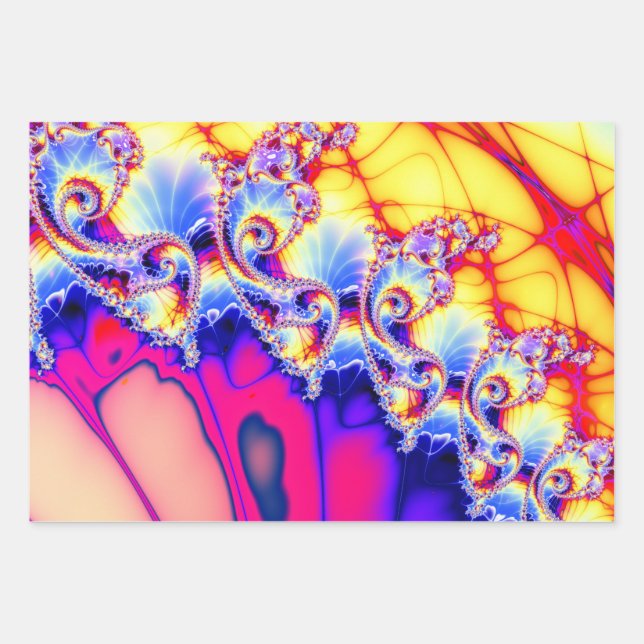 Hoja De Papel De Regalo BBQSHOES™ Fractal psicodélico (Anverso)