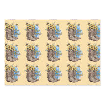 Be Kind Bees Western Cowgirl Boots Gift Wrap Paper