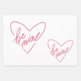 HOJA DE PAPEL DE REGALO BE MINE