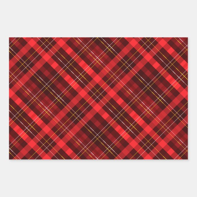 Hoja De Papel De Regalo Beautiful red tartan  (Anverso)