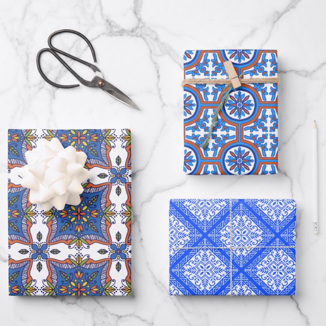 Hoja De Papel De Regalo Beautiful Tile Designs (Anverso)