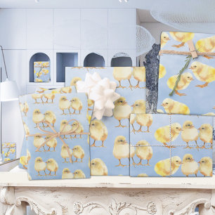 Hoja De Papel De Regalo Bebé Amarillo Pájaros Género Bebé neutral