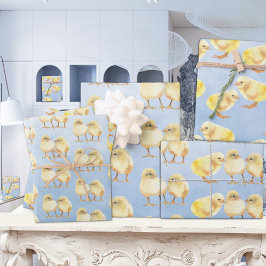 Hoja De Papel De Regalo Bebé Amarillo Pájaros Género Bebé neutral