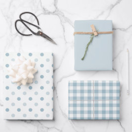 Hoja De Papel De Regalo Bebé Azul Rústico Romántico y Elegante