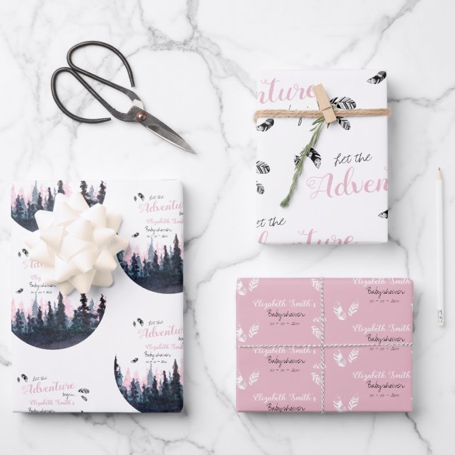 Hoja De Papel De Regalo Bebé Chica de aventuras rusas (Anverso)