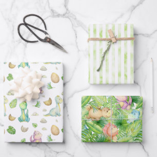 Hoja De Papel De Regalo Bebé dinosaurio lindo