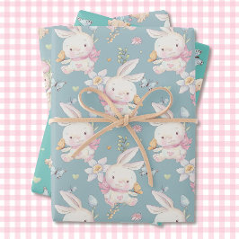 Hoja De Papel De Regalo Bebé dulce Bunny 3 Giftwrap Sexo Neutral