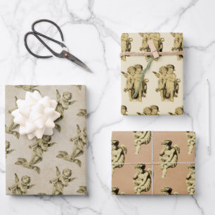 Hoja De Papel De Regalo Bebé ventilado Cupido Cherub Angels Kraft