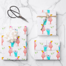 Hoja De Papel De Regalo Bebidas de acuarela Martini, Cócteles, Bebidas mez