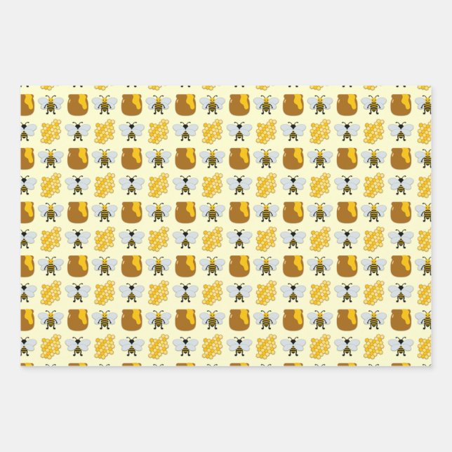Hoja De Papel De Regalo Bee Art Para Niños (Anverso)