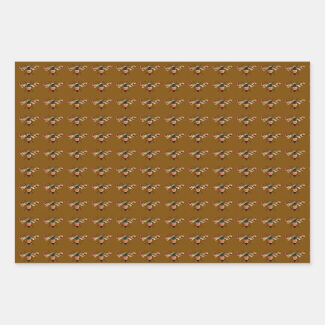 Hoja De Papel De Regalo Bee Wrapping Paper (Anverso)