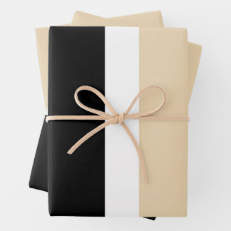 Hoja De Papel De Regalo Beige Black Abstract Stripe