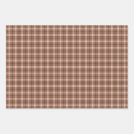 Hoja De Papel De Regalo Beige Pink Plaid Tartan Retro Color