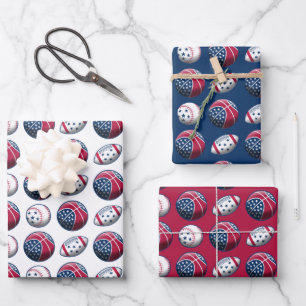 Hoja De Papel De Regalo Béisbol Baloncesto Fútbol