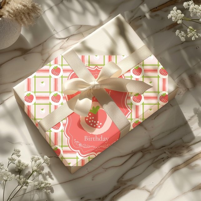 Hoja De Papel De Regalo Berry First Birthday 1er cumpleaños (Subido por el creador)