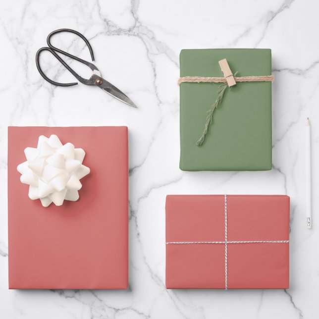 Hoja De Papel De Regalo Berry Red Green Birthday (Anverso)