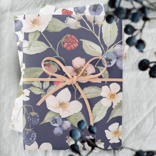 Hoja De Papel De Regalo Berry Sweet Baby Shower Wild Berries & Flowers