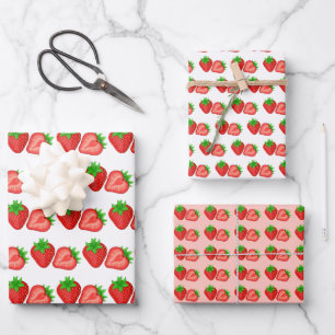Hoja De Papel De Regalo Berry Sweet Birthday Party Fresa fruta de verano