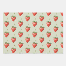 Hoja De Papel De Regalo Berry Sweet Strawberries Blossom