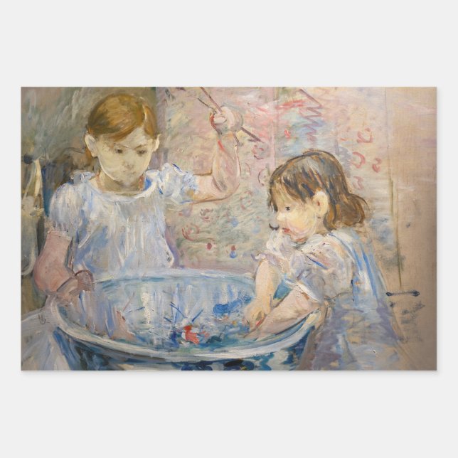 Hoja De Papel De Regalo Berthe Morisot - Niños en la cuenca (Anverso)