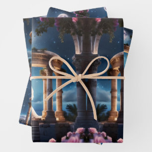 Hoja De Papel De Regalo Besada de pareja casera en una ruina romana