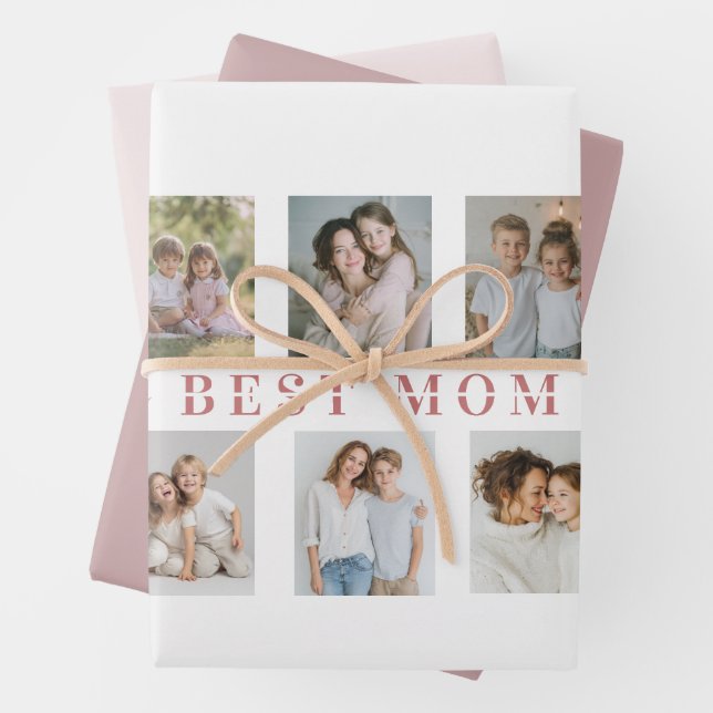 Hoja De Papel De Regalo Best Mom Wrapping Paper | Custom Photos (In situ)