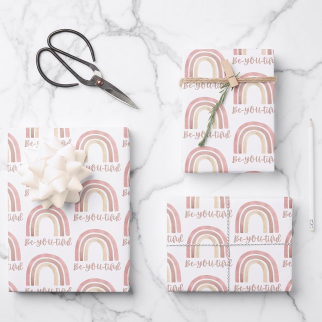 Hoja De Papel De Regalo BeYOUtiful Rainbow Wrapping Paper Sheets (Anverso)